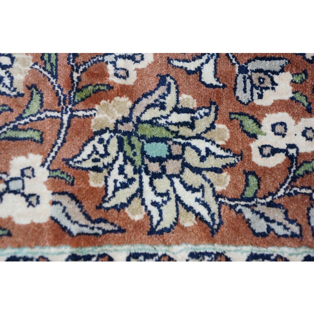 Vintage Indian Wool Handwoven Geometric Floral Medallion Area Rug Carpet 9 X 13' For Sale - Image 9 of 13
