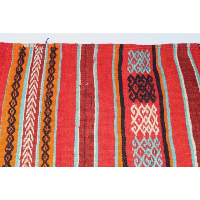 Red 1970s Handmade Tribal Vivid Tones Kilim Rug - 7'10x4' For Sale - Image 8 of 13