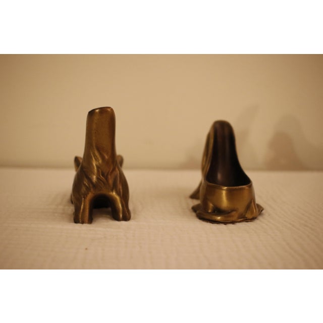 1930s Ronson Solid Brass Dog Pipe Rests - Scottie & Hound - Pair For Sale - Image 10 of 18