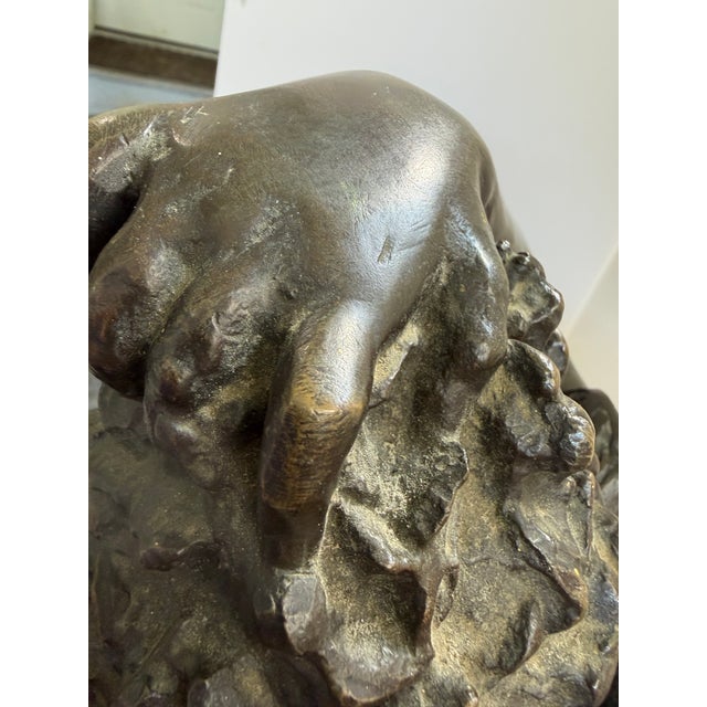Large Antique Bronze Sculpture “Weeping Satyr” After Clodion, (Claude Michel), Signed “Clodion” For Sale - Image 10 of 12