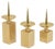 Gilded Brass Candlesticks, Set of 3 For Sale
