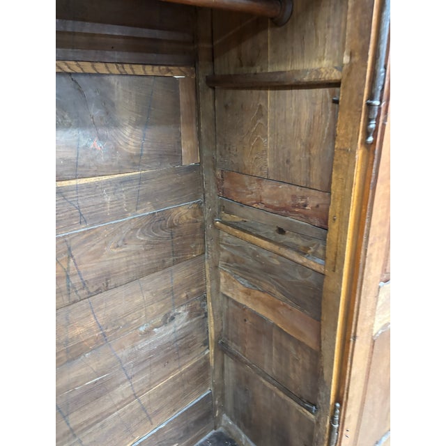 Antique 19th Century French Provincial Louis XV Style Carved Armoire With Key For Sale - Image 17 of 18