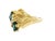 Green 1980s Textured 18k Yellow Gold Green Tourmaline & Diamond Ring, Size 8.75 For Sale - Image 8 of 10