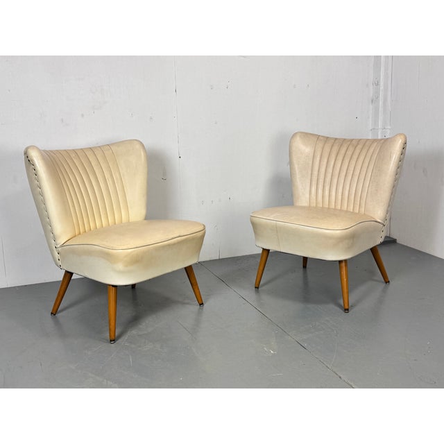 Wood Vintage Cocktail Club Lounge Chairs from Artifort, 1950s, Set of 2 For Sale - Image 7 of 8