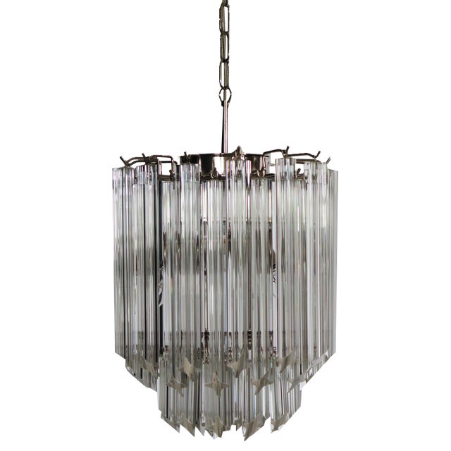 Quadriedri Murano Glass Chandelier, 1990s For Sale