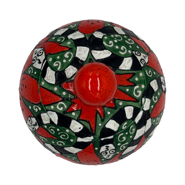1970s Whimsical Folk Art Lidded Art Pottery Vessel For Sale In West Palm - Image 6 of 6