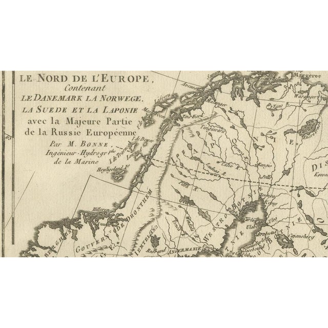 Copper Northern Europe and Arctic Regions Map by Rigobert Bonne, 1780 For Sale - Image 8 of 9