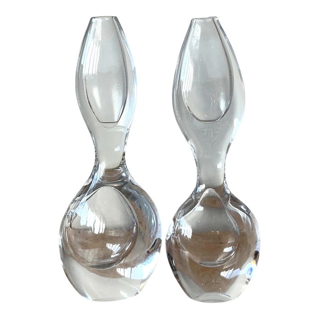 Vintage Boho Kosta Boda Biomorphic Bud Vase - Set of Two For Sale