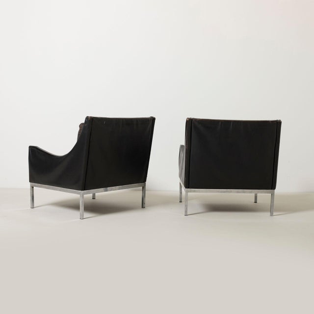 Metal Mid-Century Lounge Chairs in Chrome and Patinated Leather, Germany, 1960s, Set of 2 For Sale - Image 7 of 13