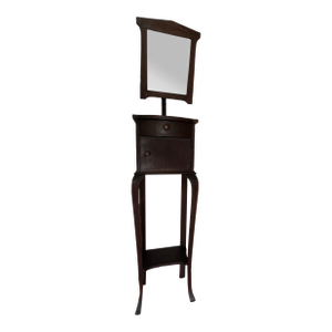 Antique Oak Mens Shaving Stand With Mirror