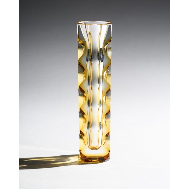 Optic Cut Glass Vases by Oldřich Lipa Lipsky for Exbor, Czechoslovakia, 1960s, Set of 2 For Sale - Image 10 of 18