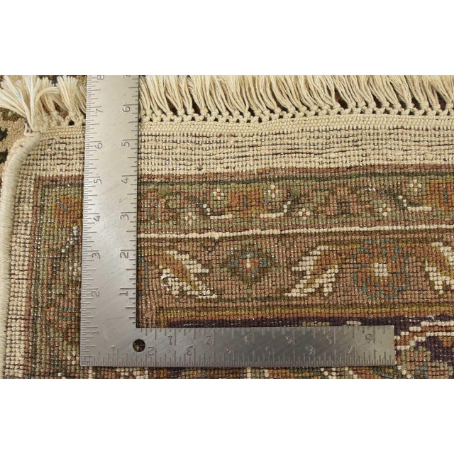 Agra Rug 8'3'' X 10'4'' Ivory Wool Traditional Hand-Knotted Oriental Carpet For Sale - Image 12 of 12