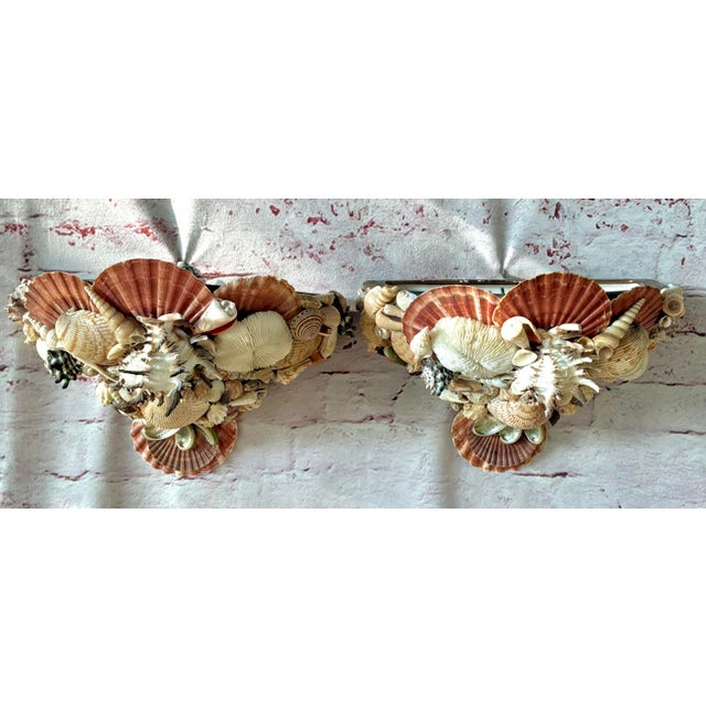 Vintage Pair of Shell-Encrusted Wall Sconces For Sale - Image 13 of 13