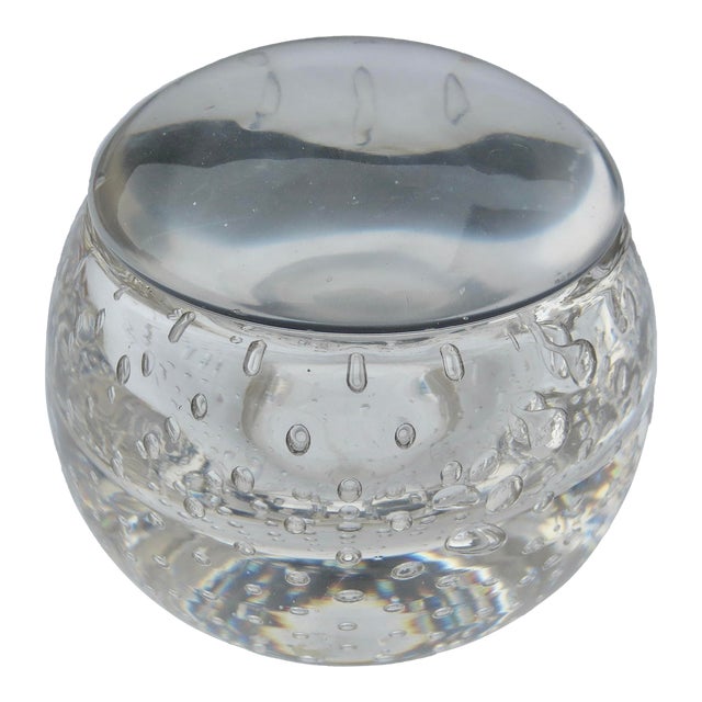 American Art Deco Crystal Lidded Bowl Circa 30s For Sale