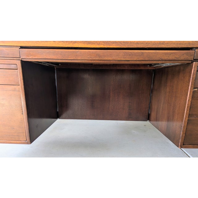 Wood Mid 20th Century Jens Risom Walnut Executive Desk For Sale - Image 7 of 18