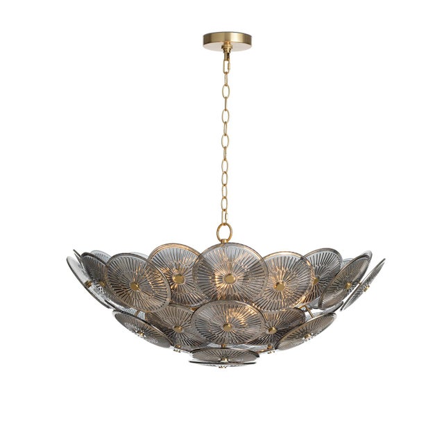 Regina Andrew Holly Glass Disc Chandelier, Smoke For Sale In Detroit - Image 6 of 6