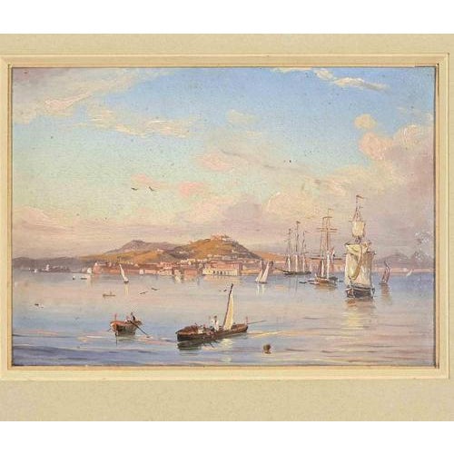 Gouache on paper by Neapolitan School, mid-19th century. Not signed, very good condition. Includes a coeval wooden frame...