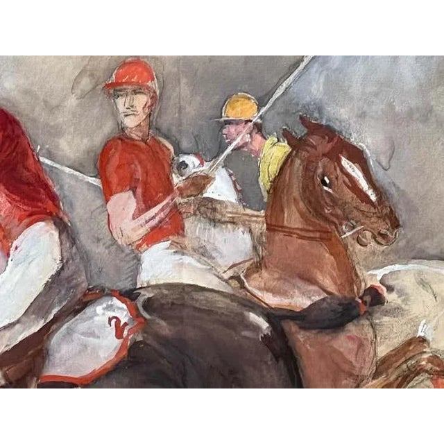 A Polo Match, Framed Watercolour by John W. Dunn- 1932 For Sale In Los Angeles - Image 6 of 10