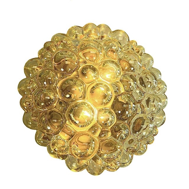 Large Bubble Flush Mount in Amber by Helena Tynell for Glashütte Limburg, 1960s For Sale - Image 9 of 14