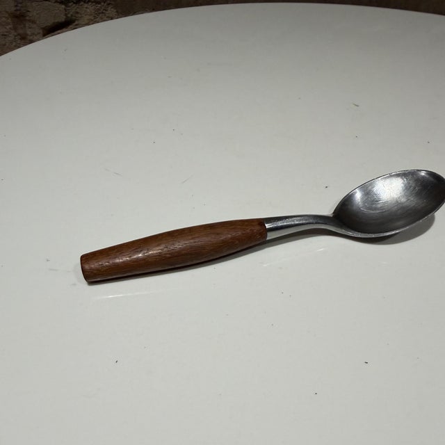 Mid-Century Modern Vintage Dansk Fjord Pattern Serving Spoon Jens Quistgaard Ihq Danish Modern For Sale - Image 3 of 8