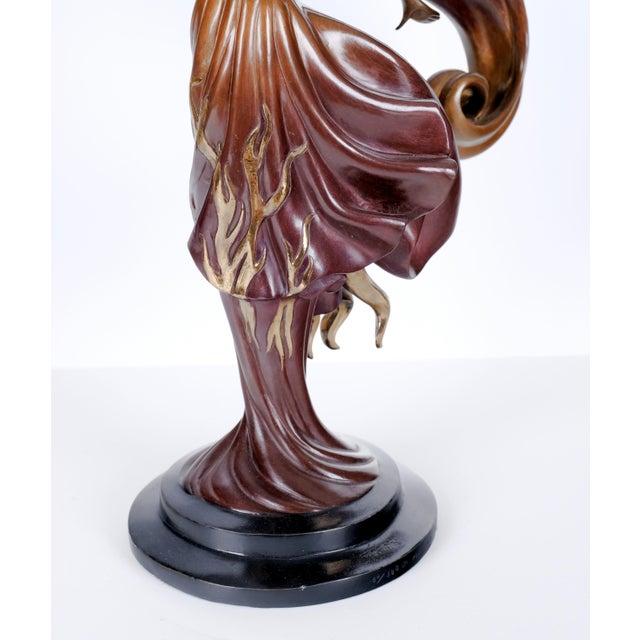 1984 Erté (Erte) "Flames of Love" Lovely Limited Edition 68/350 Bronze Sculpture For Sale - Image 10 of 15