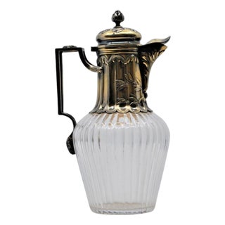 Silver Wine Jug with Knob on Lid For Sale
