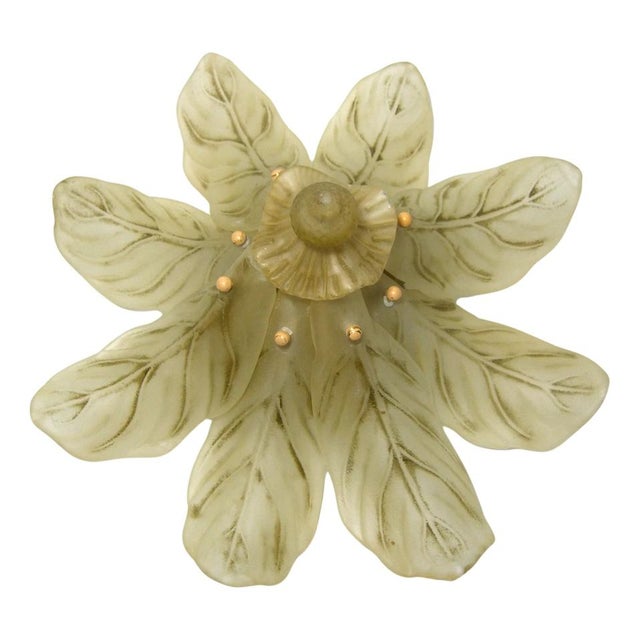 Art Deco French Glass Ceiling Light attributed to Degue-Verreries, 1980s For Sale - Image 9 of 9
