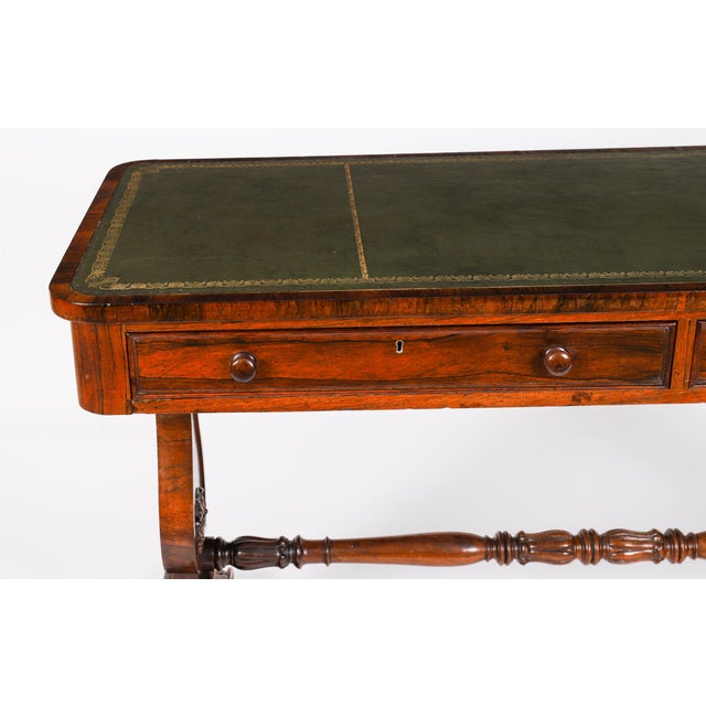 Gold Antique Regency Library Desk by Gonçalo Alves, 19th Century For Sale - Image 8 of 18