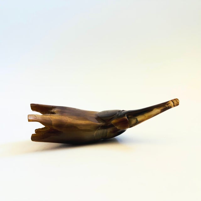 Vintage Carved Horn Elephant For Sale - Image 9 of 9