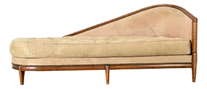 Early 20th French Art Deco Carved Walnut Upholstered Chaise