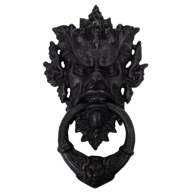 Large Gothic Cast Iron Devil Door Knocker, India, 1950s For Sale - Image 10 of 10