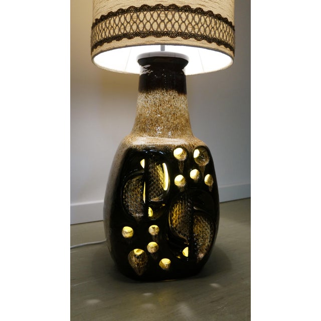 Illuminate your space with the exquisite charm of our Large Mid Century West German Ceramic Lava Lamp, a stunning piece...