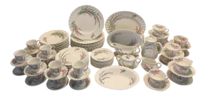 Royal Doulton Bell Heather Hand Painted 80 Piece China Set
