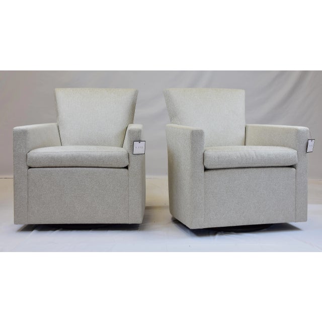 Le Jeune Upholstery Barrel Swivel Kara Chair Showroom Model For Sale - Image 12 of 12