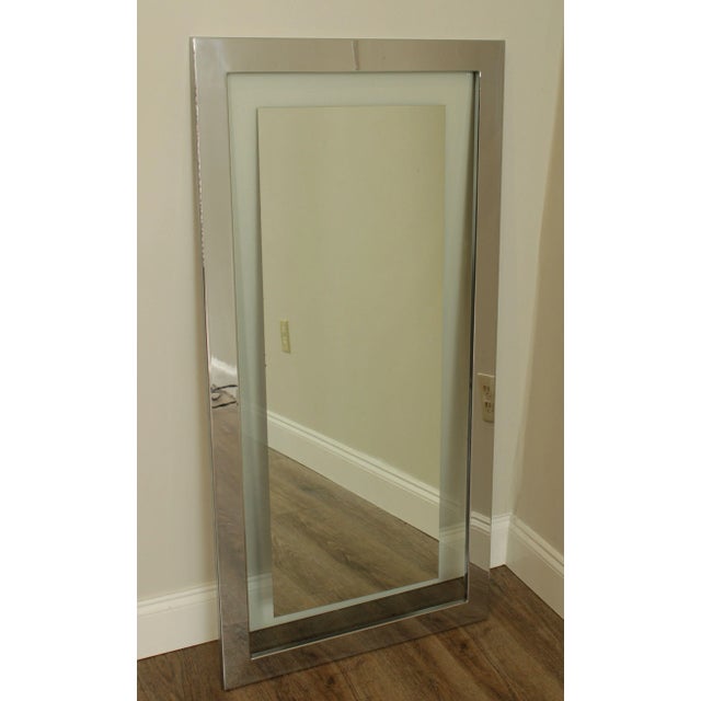High Quality Vintage Chrome Frame with Rectangular Clear Glass, Interior Confirming Mirror Unsigned Maker in the Style of...