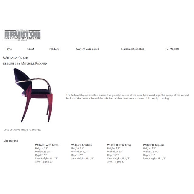 Modern Attributed to Brueton Willow Side Chair For Sale - Image 3 of 3