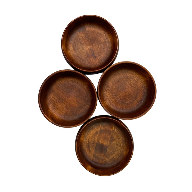 Mid-Century Modern 1970s Baribocraft Canada Wooden Bowls - Set of Four For Sale - Image 3 of 4