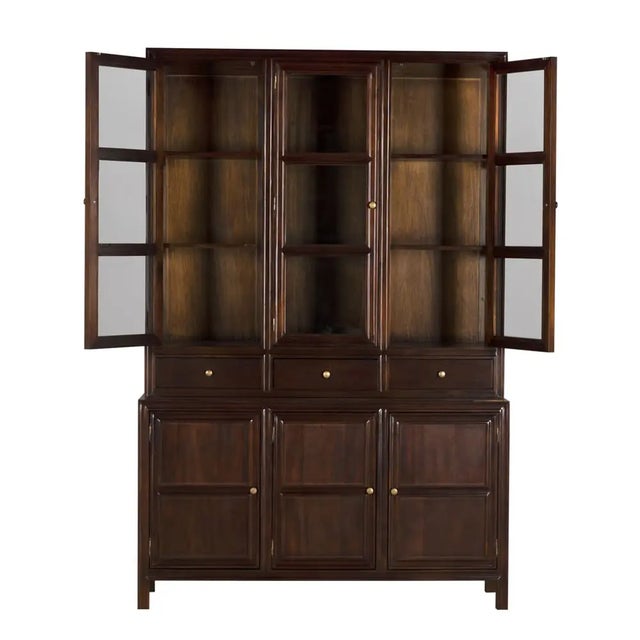 Mid-Century Modern NOIR Colonial Hutch, Hand Rubbed Brown For Sale - Image 3 of 9