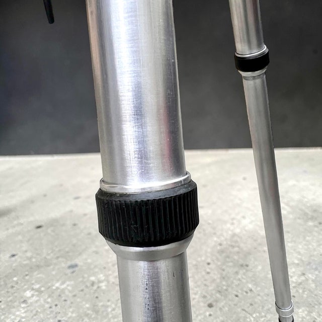 Vintage English Aluminum Tripod Theater Spotlight from Gitzo, France, 1950s For Sale - Image 12 of 18