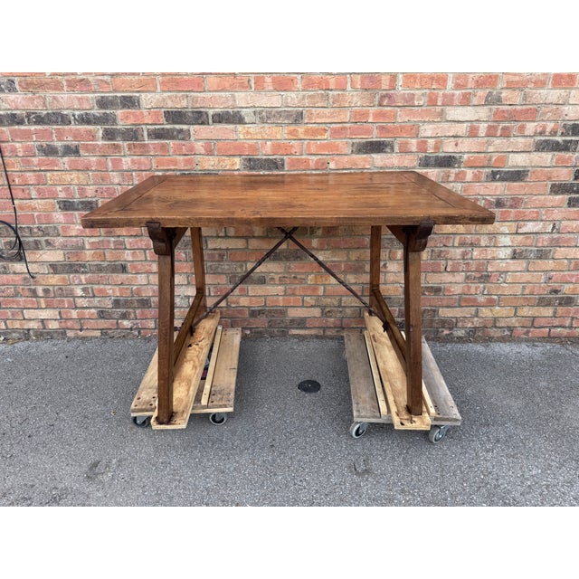 19th Century Desk Table With Metal Accents For Sale - Image 12 of 14