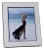 Nappa Leather Photo Frame, White & Navy- 8" x 10" For Sale