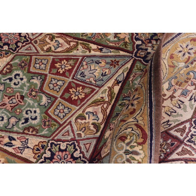 Textile Abstract Mughal Art 1990's Pak-Persian Brown/Multi Wool Rug - 9'1'' X 11'0'' For Sale - Image 7 of 9