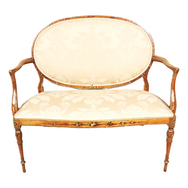 English Edwardian Period Oval Back Settee For Sale