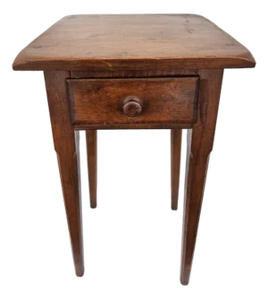 Square Primitive Federal Style One Drawer Side Table