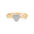 14K Yellow Gold Plated .925 Sterling Silver 1/10 Cttw Round-Cut Diamond Heart Engagement Ring (I-J Color, I3 Clarity) - Size 6 For Sale