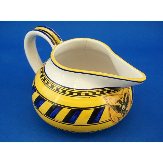Majolica Ceramic Jug with Coat of Arms and Double-Headed Eagle by Dino Rofi for Santa Lucia, Siena, Italy, 1920s For Sale - Image 11 of 18