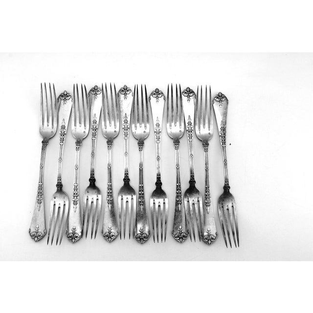 Set of 12 forks made of solid silver, 2 hallmarks, 960 grams