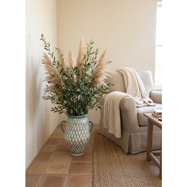 Hand-Painted Moroccan Fes Ceramic Urn For Sale In West Palm - Image 6 of 8