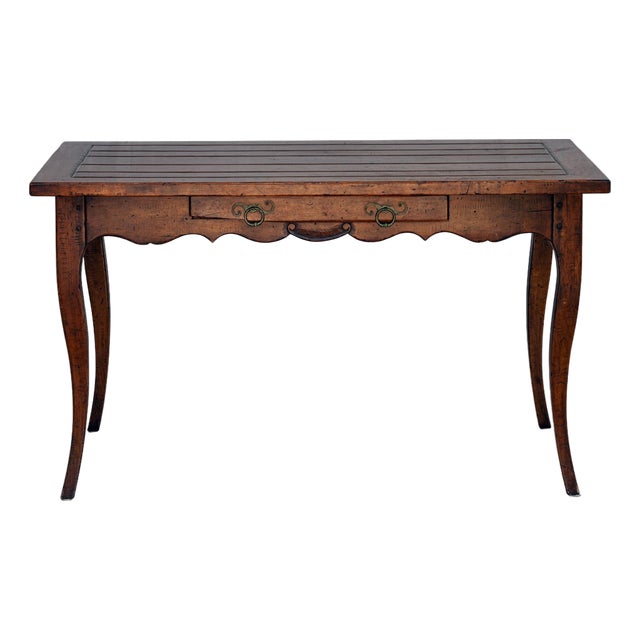 Large Vintage French Style Wood Desk W/Laptop Drawer For Sale