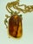Brown Natural Amber Tsavorite and Yellow Sapphire Necklace / Pin 18 Karat Yellow Gold For Sale - Image 8 of 18